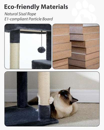 Cat Tree for Large Cats with Metal Plush Big Hammock, 56.3" Cat Tower for - Image 6