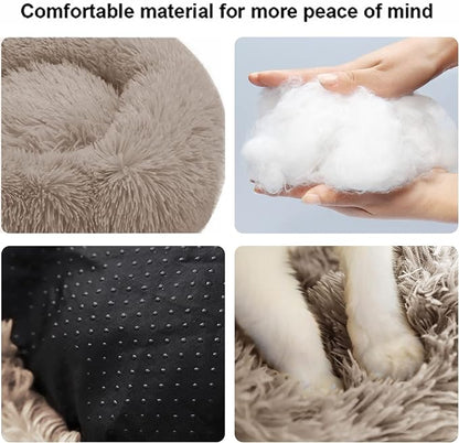 Dog Bed for Small Medium Large Dogs Cats, 20 inch Calming Washable-Round Cozy - Image 2