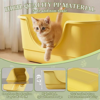 Low Entry Small Litter Box for Kittens, Kitty Plastic Litter Boxes, Open Top - Image 3