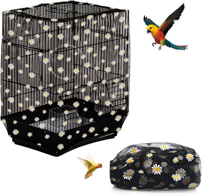 Bird Cage Seed Catcher, Seed Catcher Guard Net Cover, Parrot Nylon Mesh Net by DECKALY