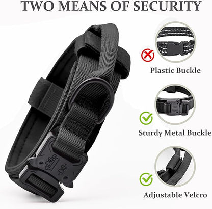 Tactical Dog Collar Set, Adjustable Military Training Nylon Dog Collar - Image 2