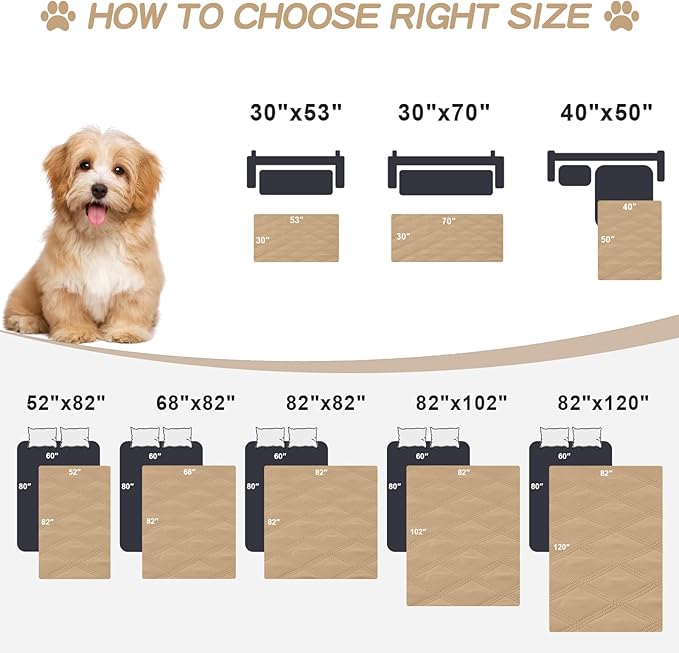 Smiry Waterproof Dog Bed Cover Blanket 52x82, Soft Reversible Pet Blanket - Image 6