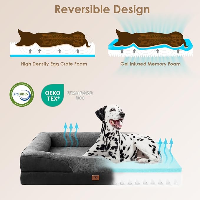 EHEYCIGA Orthopedic Dog Bed for Medium Dog, Waterproof Liner & Washable - Image 2