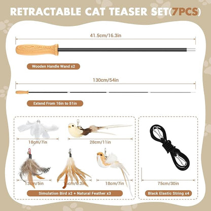 ROSAUI Cat Teaser Wand Toys, Interactive Bird Toy - Image 2