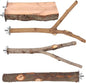 BILLIOTEAM 4-Pack Natural Wood Bird Perch Stand by Unknown