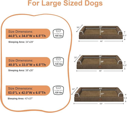 Large Dog Bed Orthopedic Washable: Jumbo Dog Bed Bolster Extra Large Dogs Egg - Image 6