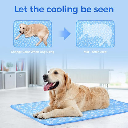 Rywell Cooling Mat for Dogs Large, Washable Non-Toxic Portable Kennel Dog Bed - Image 2