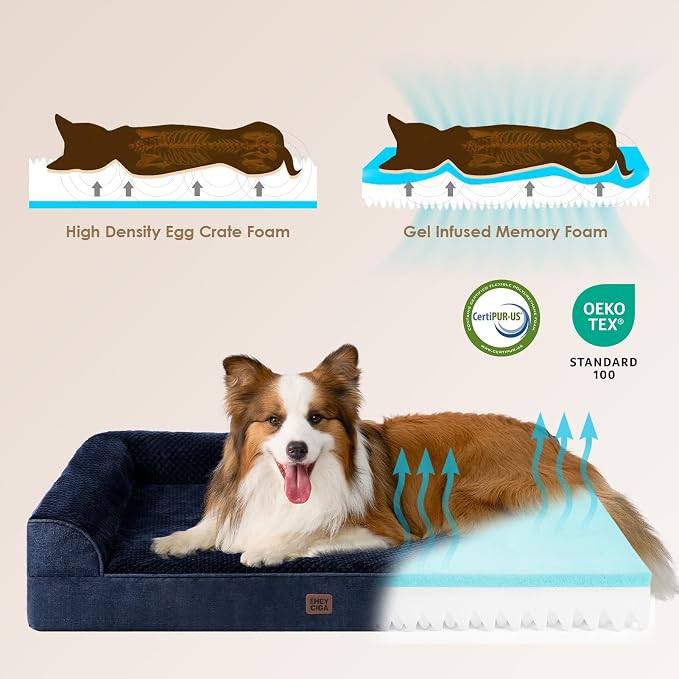 EHEYCIGA Memory Foam Dog Bed Large Size Dogs, Orthopedic Dog Bed Large - Image 4