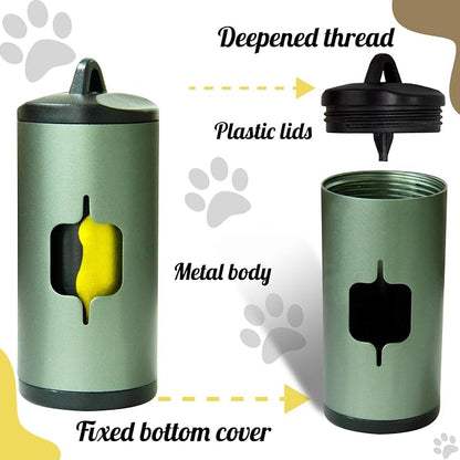 Metal Dog Poop Bag Holder 2-Pack w/Leash Clip|Durable Scratch-Resistant - Image 2