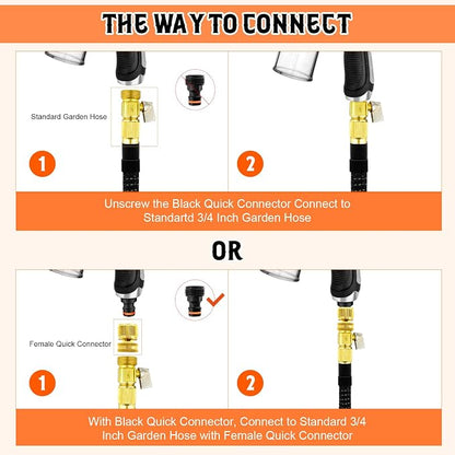 Dog Wash Hose Attachment, High Pressure Garden Water Hose Nozzle 8 Way Foam - Image 7