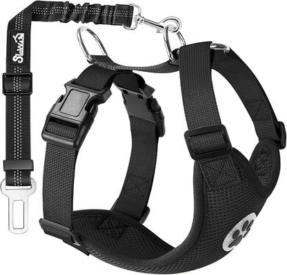 SlowTon Dog Seat Belt Harness for Car, Dog Car Harness Adjustable Mesh by SlowTon
