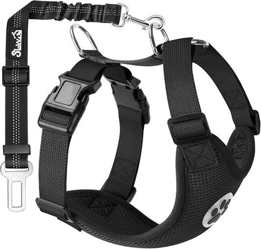 SlowTon Dog Seat Belt Harness for Car, Dog Car Harness Adjustable Mesh by SlowTon