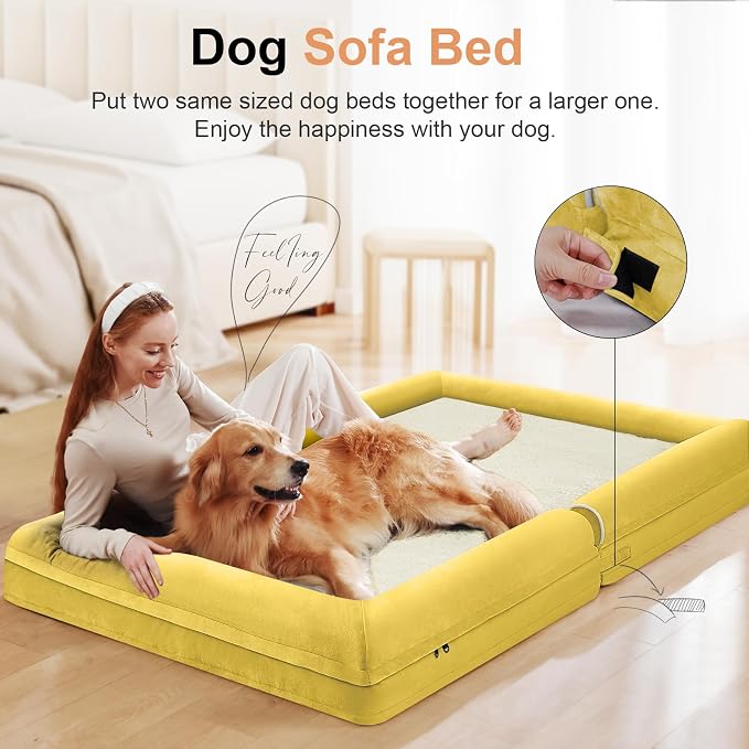 Large Dog Bed Orthopedic Washable: Jumbo Dog Bed Bolster Extra Large Dogs Egg - Image 3