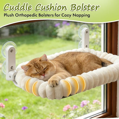 2PC Cat Window Perch with Bolster Foldable Cat Hammock Cushion Bed - Image 6
