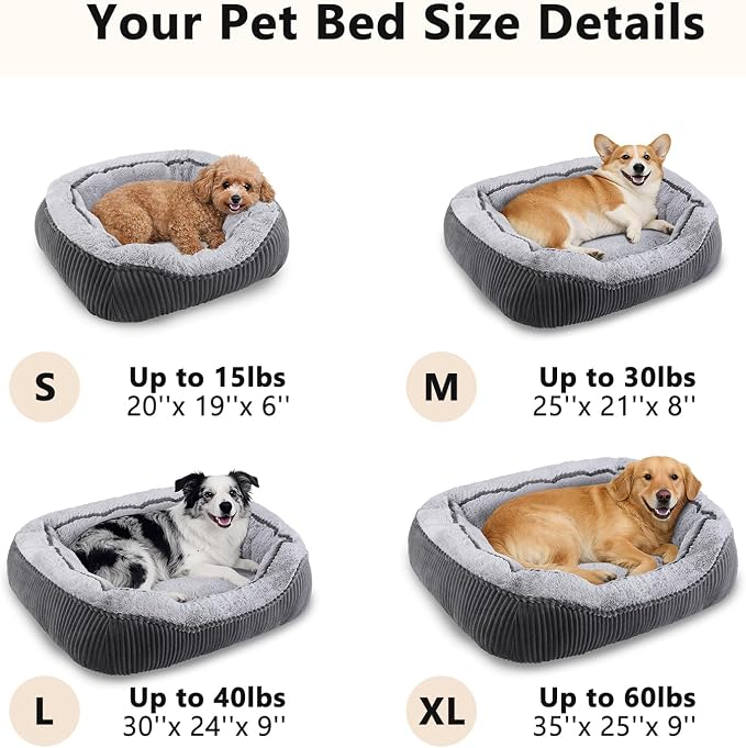 SIWA MARY Medium Dog Bed for Medium Large Dogs, Rectangle Dog Bed Medium Size - Image 6