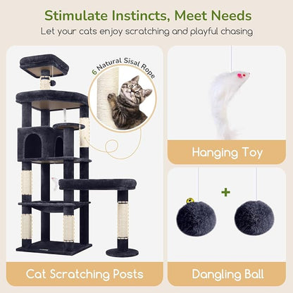 Globlazer Extra Large Platform Cat Tree, 65in Sturdy Cat Scratching Tree - Image 6