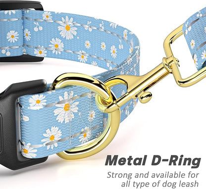 Reflective Dog Collar for Large Dogs, Cute Daisy Theme Adjustable Heavy-Duty - Image 5