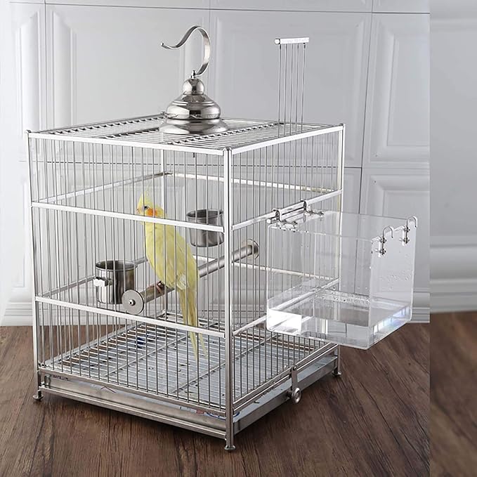 Big Bird Bath Cage, Cleaning Pet Supplies Cockatiel Bird Bathtub - Image 7
