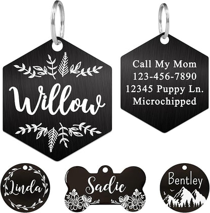 Ultra Joys Stainless Steel Pet ID Tag Dog Name Tags Personalized Front and Back by UltraJoys