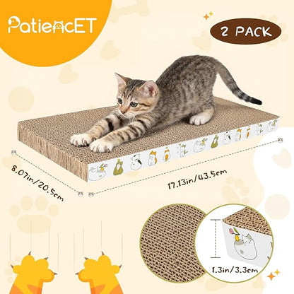 PatiencET Cardboard Cat Scratcher Pads, Catnip Included, - Image 2