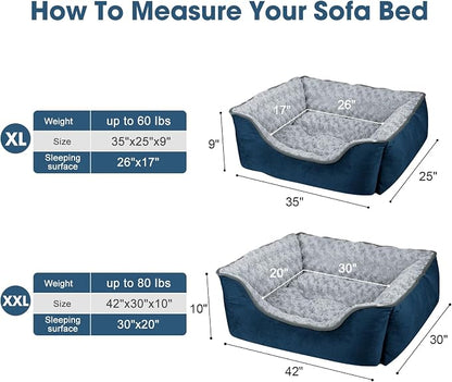JOEJOY Rectangle Dog Bed for Large Medium Small Dogs - Image 4