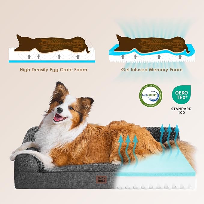 EHEYCIGA Memory Foam Dog Bed Large Size Dogs, Orthopedic Dog Bed Large - Image 4