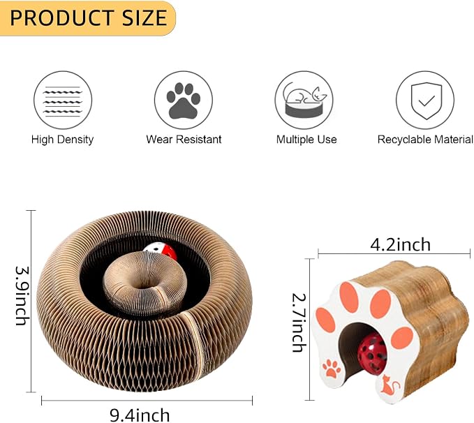 Cat Toy, Magic Organ Cat Scratch Board, Compact Cats Accordion Toy, Interactive - Image 2