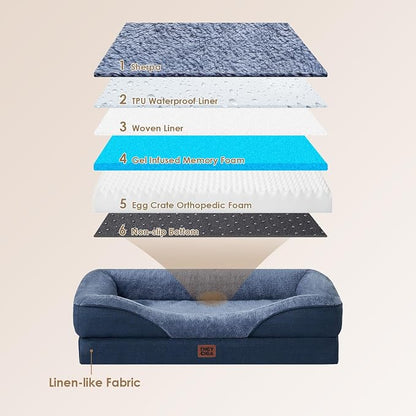 EHEYCIGA Orthopedic XL Dog Bed for Large Sized Dog, Waterproof Liner & Washable - Image 3