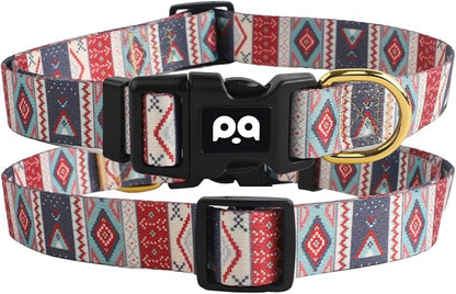 QQPETS Adjustable Soft Dog Collar: Print Flower Pink Multicolor Cute Patterns - Image 7