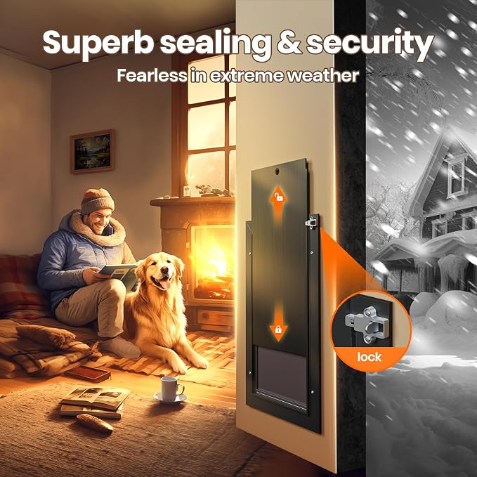 XL Dog Door for Wall, All Aluminum Extra Large Dog Door, Heavy Duty Pet Door - Image 5
