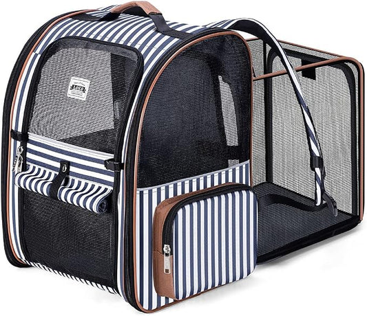 Lekebobor Large Cat Backpack Carrier Expandable Pet Carrier Backpack by LEKEBOBOR