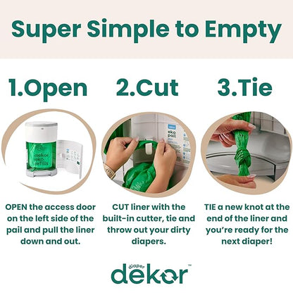 Diaper Dekor CLASSIC Diaper Pail Refills 2 Count Unscented Exclusive - Image 4
