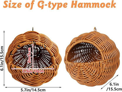 BNOSDM Rattan Parrot Nesting House Bird Nest Parakeet Hanging Swing Soft - Image 2