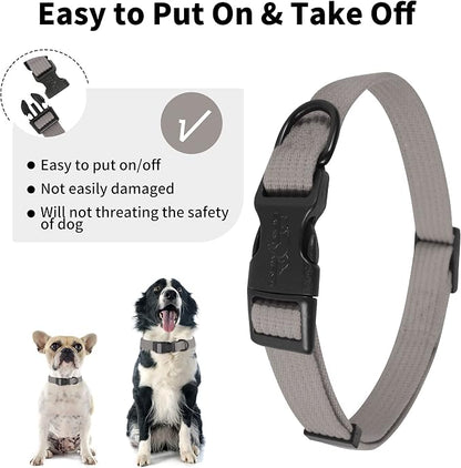 lynxking Dog Collar Soft Padded Breathable Cotton Solid Color Strong Adjustable - Image 3