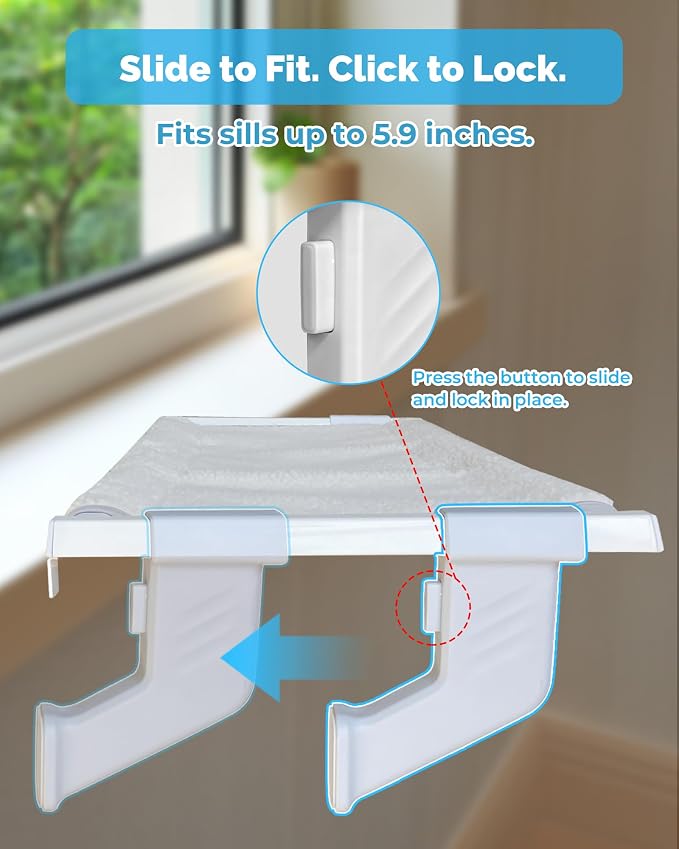Heavy-Duty Cat Window Sill Perch All-Metal Frame Supports up to 120 lbs – - Image 5