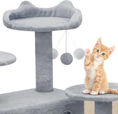 Athena Collection Cat Tree, 54 Inch Multi-Level Cat Activity Center - Image 5