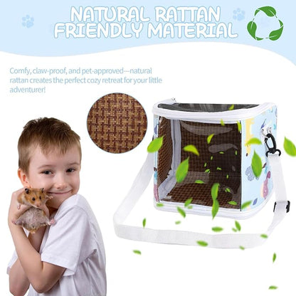 Guinea Pig Carrier with Water Feeder, Small Animal Hamster Carry Pouch with - Image 5