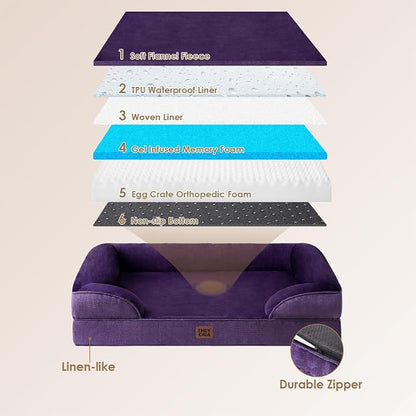 EHEYCIGA Orthopedic Dog Bed for Medium Dogs, Waterproof Memory Foam Medium Dog - Image 3