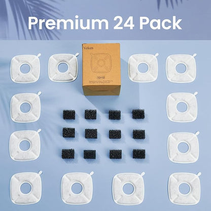 Veken Cat Water Fountain Filter, Classic 12 Pack Replacement Filters & 12 Pack - Image 7