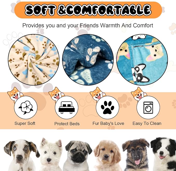 Rezutan Dog Blanket for Medium Dogs, 1 Pack 3 Premium Soft Cat Puppy Blankets - Image 2