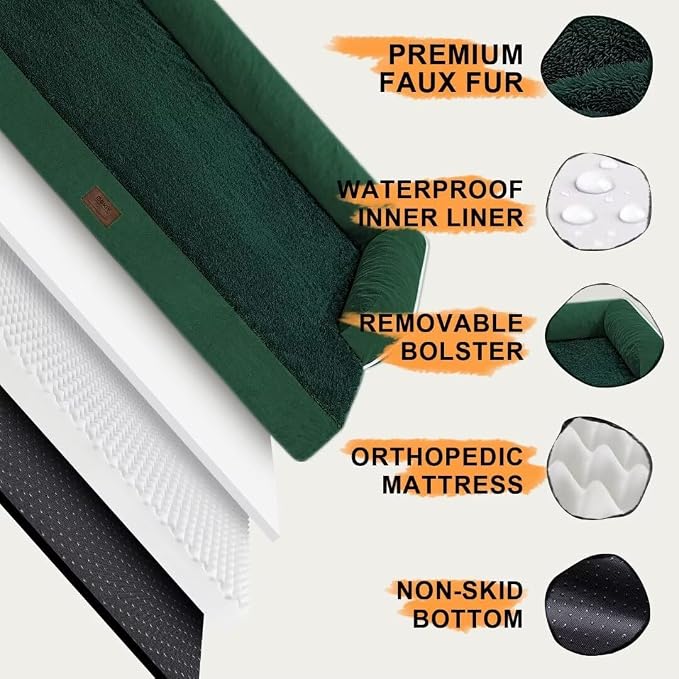 Large Dog Bed Orthopedic Washable: Beds Bolster - Image 5