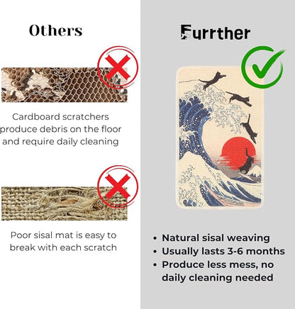 Sisal Cat Scratcher Post Mat, Durable and Shedding-Resistant Cat Scratching - Image 3
