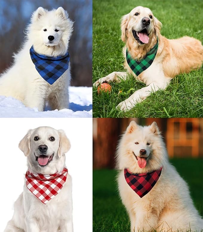 Christmas Plaid Dog Bandana - Image 5