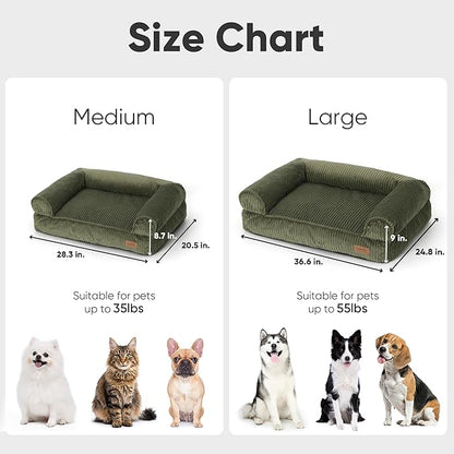 FUKUMARU Cute Dog Bed, Waterproof Corduroy Dogs Couch, 36in Orthopedic Pet Sofa - Image 6