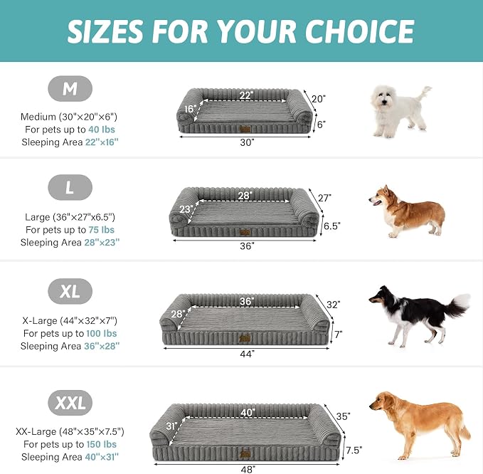 Cute Dog Bed for Large Dogs, Faux Rabbit Fur Orthopedic Foam Dog Bed - Image 3