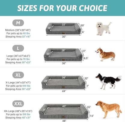 Cute Dog Bed for Large Dogs, Faux Rabbit Fur Orthopedic Foam Dog Bed - Image 3