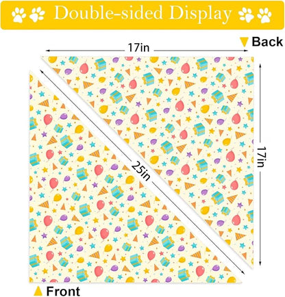 Birthday Dog Bandanas, Double Side Reversible Large Pet Bandanas, Celebration - Image 5