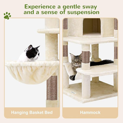 Globlazer Corner Cat Tree for Large Cats, 66inch Tall Curved Series Large Cat - Image 5
