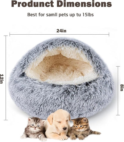 Cat Bed for Indoor Cats, Calming Cozy Cave - Image 2