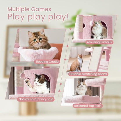 SHA CERLIN 68 Inches Multi-Level Large Cat Tree - Image 3